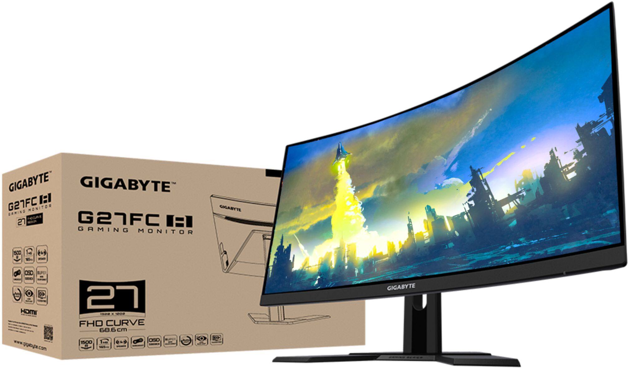 Alt View 16. GIGABYTE - G27FC A 27" LED Curved FHD FreeSync Premium Gaming Monitor (HDMI, DisplayPort, USB) - Black.