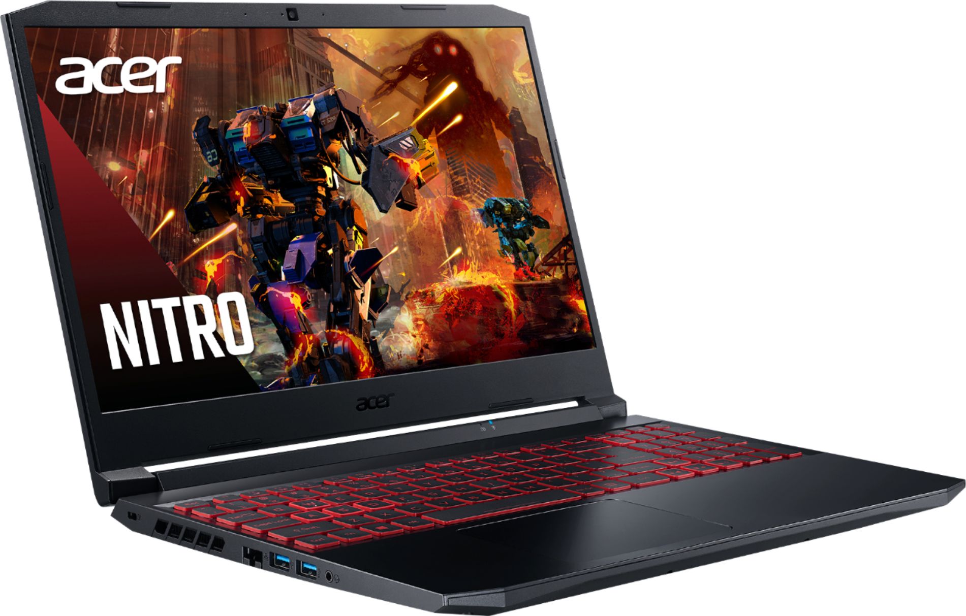 Angle View: Acer - Nitro 5 – Gaming Laptop - 15.6" FHD – 11th Gen Intel Core i5 - NVIDIA GeForce GTX 1650 - 8GB DDR4 - 256GB SSD