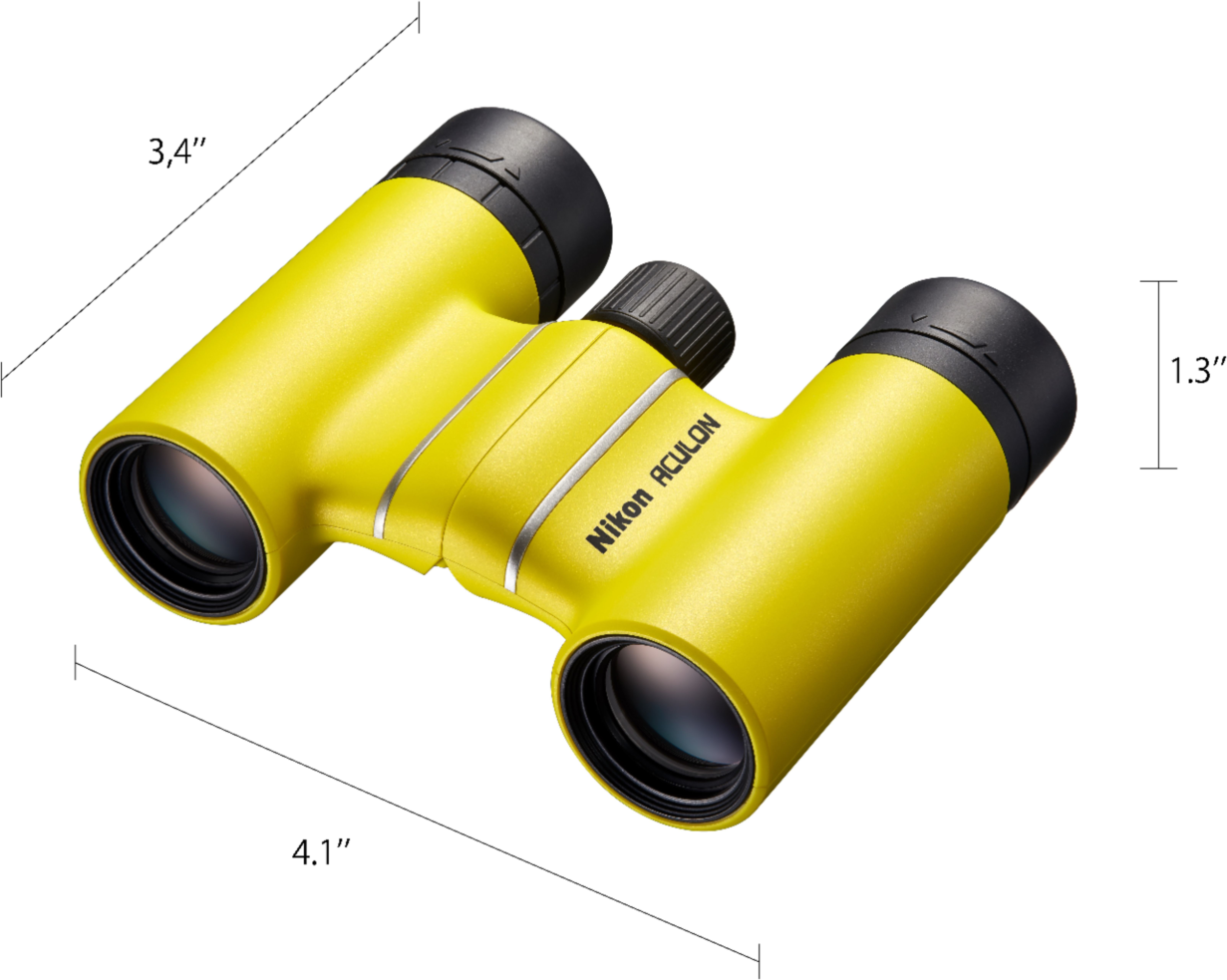 Left View: Nikon - Aculon T02 8 x 21 Compact Binoculars - Yellow