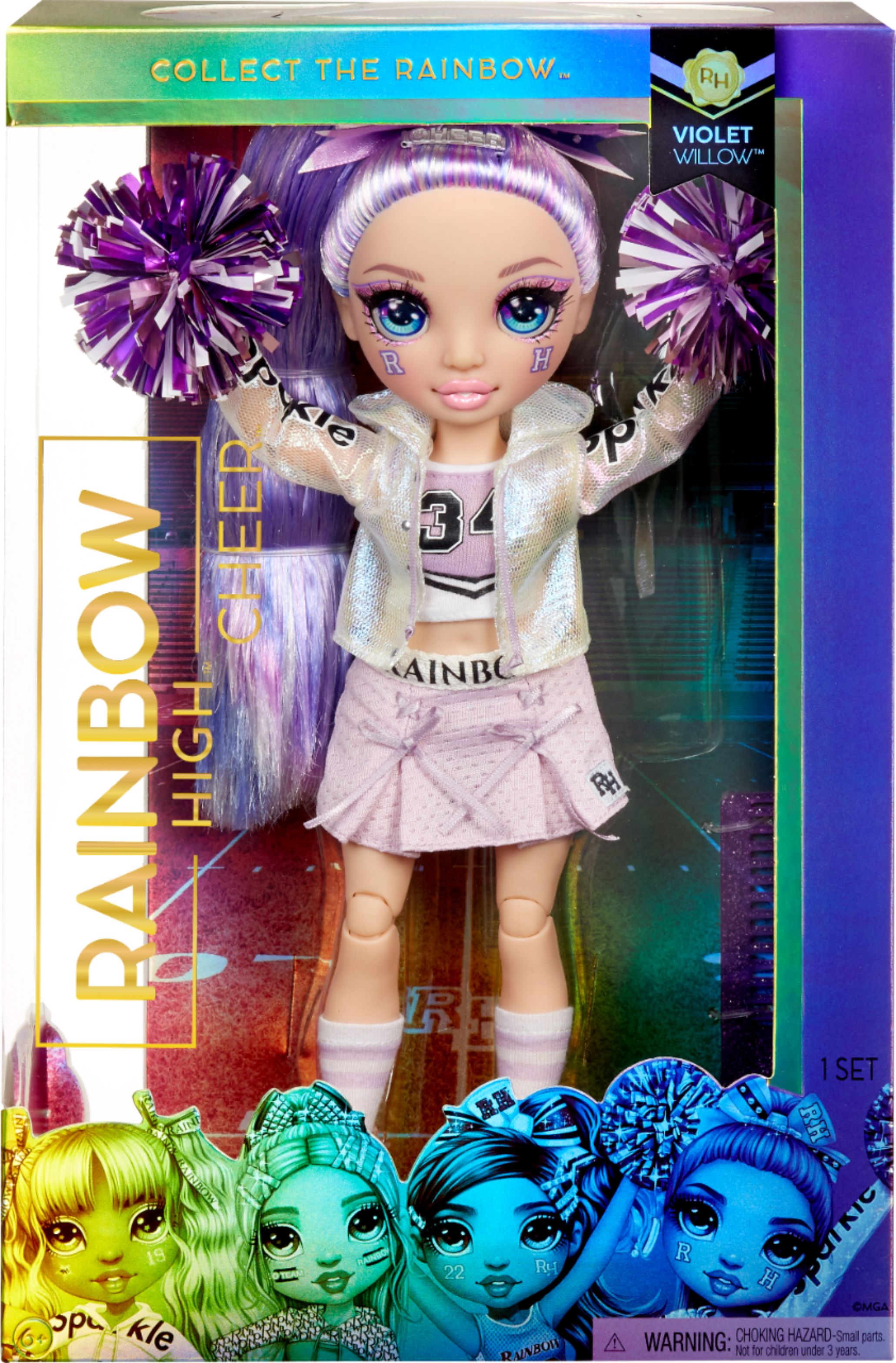 Angle View: Rainbow High - Cheer Doll - Violet Willow