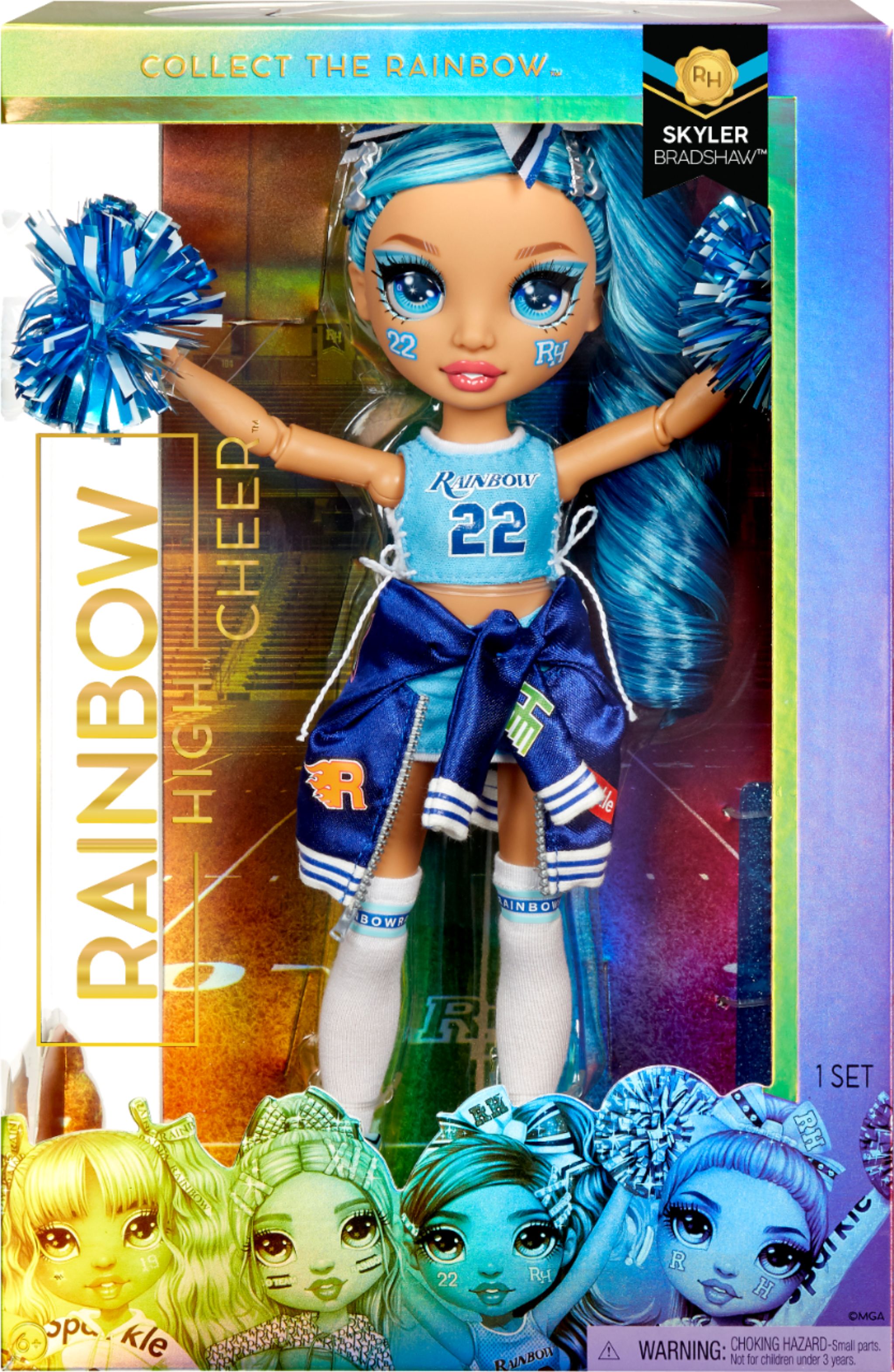 Blue High Cheer Doll Cheerleading Makeover Brushable Hair Skyler Bradshaw 