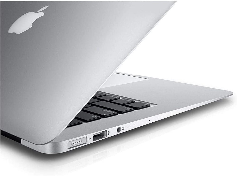 Left View: Apple - MacBook Air 13.3" (2017) MQD32LL/A Intel Core i5 - 8GB Memory, 128GB SSD (Certified Refurbished) - Silver