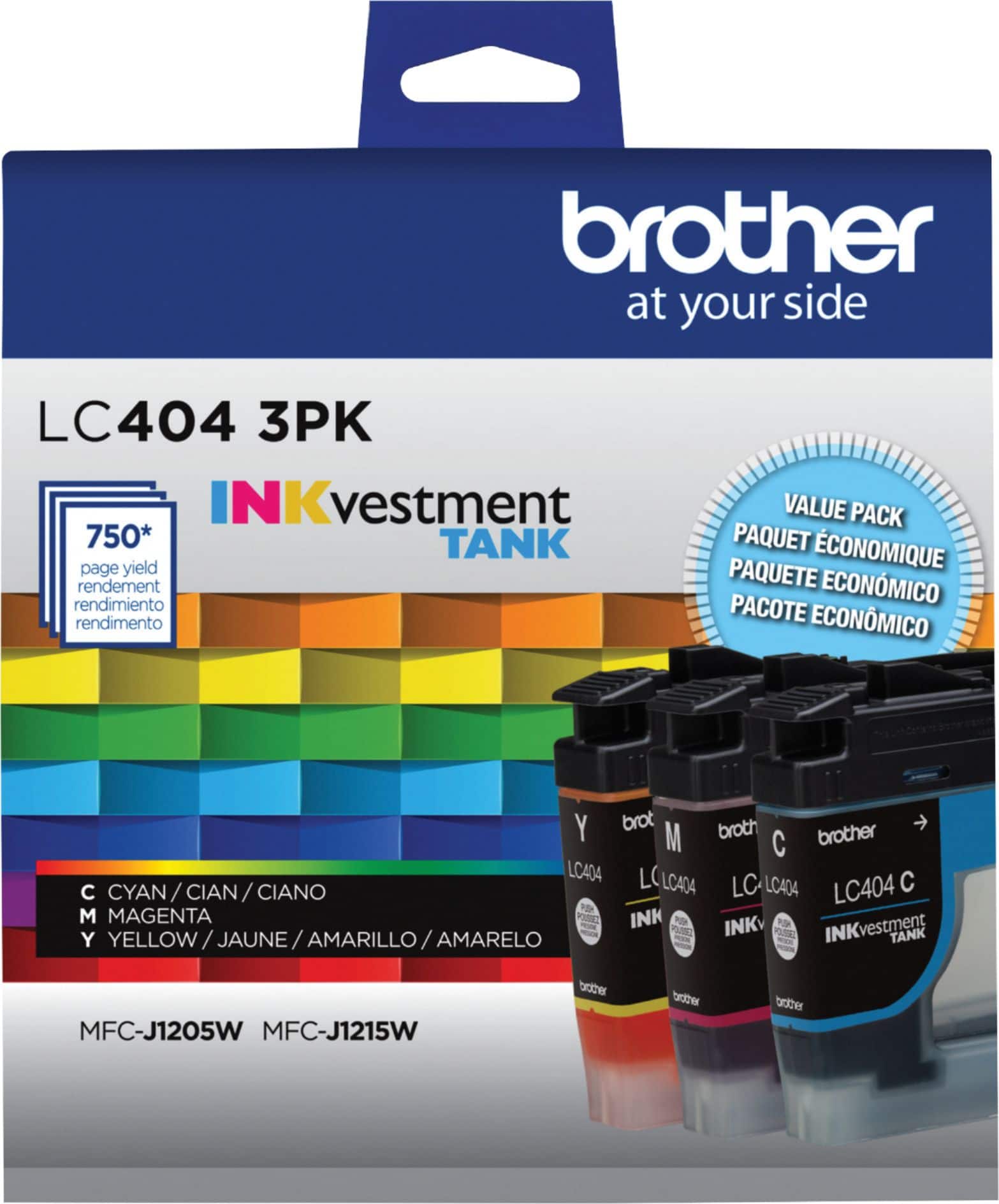 Alt View 11. Brother - LC404 3PK 3-Pack INKvestment Tank Ink Cartridges - Cyan/Magenta/Yellow.