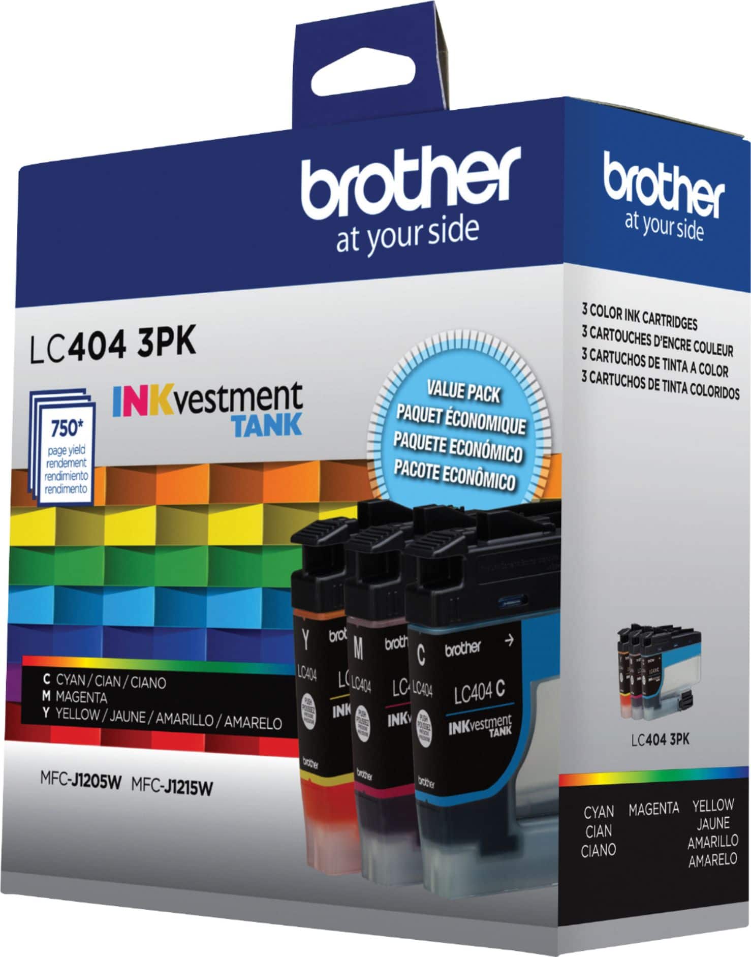 Alt View 15. Brother - LC404 3PK 3-Pack INKvestment Tank Ink Cartridges - Cyan/Magenta/Yellow.