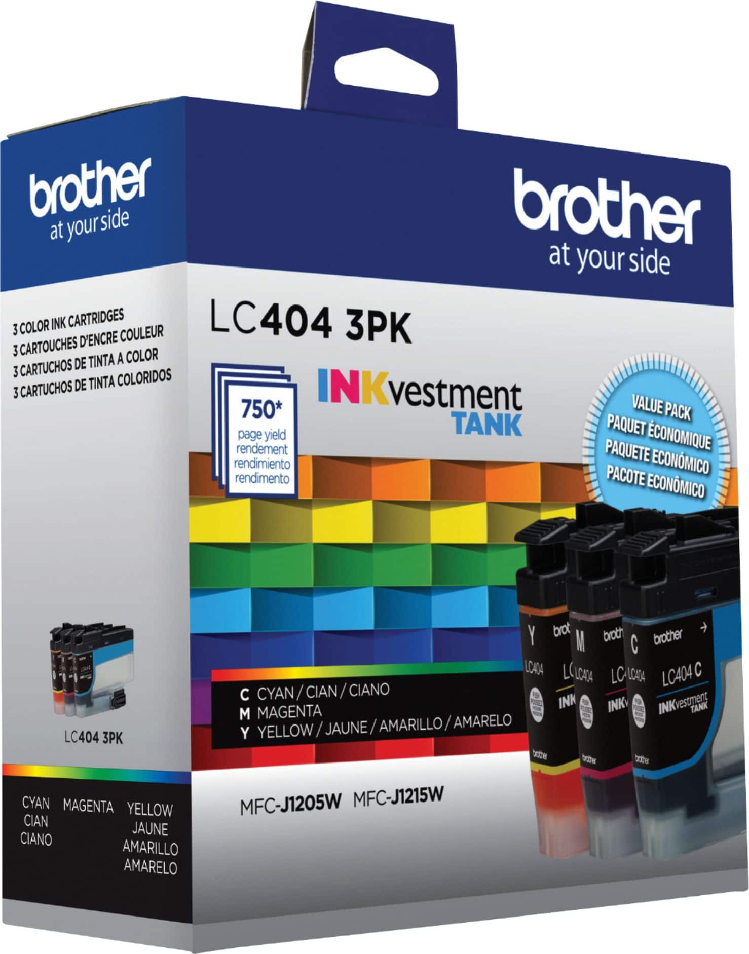 Alt View 16. Brother - LC404 3PK 3-Pack INKvestment Tank Ink Cartridges - Cyan/Magenta/Yellow.