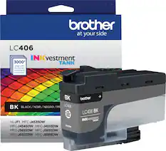 Front. Brother - LC406BK INKvestment Tank Ink Cartridge - Black.