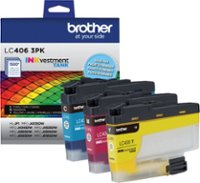 Brother - LC406 3PK 3-Pack INKvestment Tank Ink Cartridges - Cyan/Magenta/Yellow - Front_Zoom