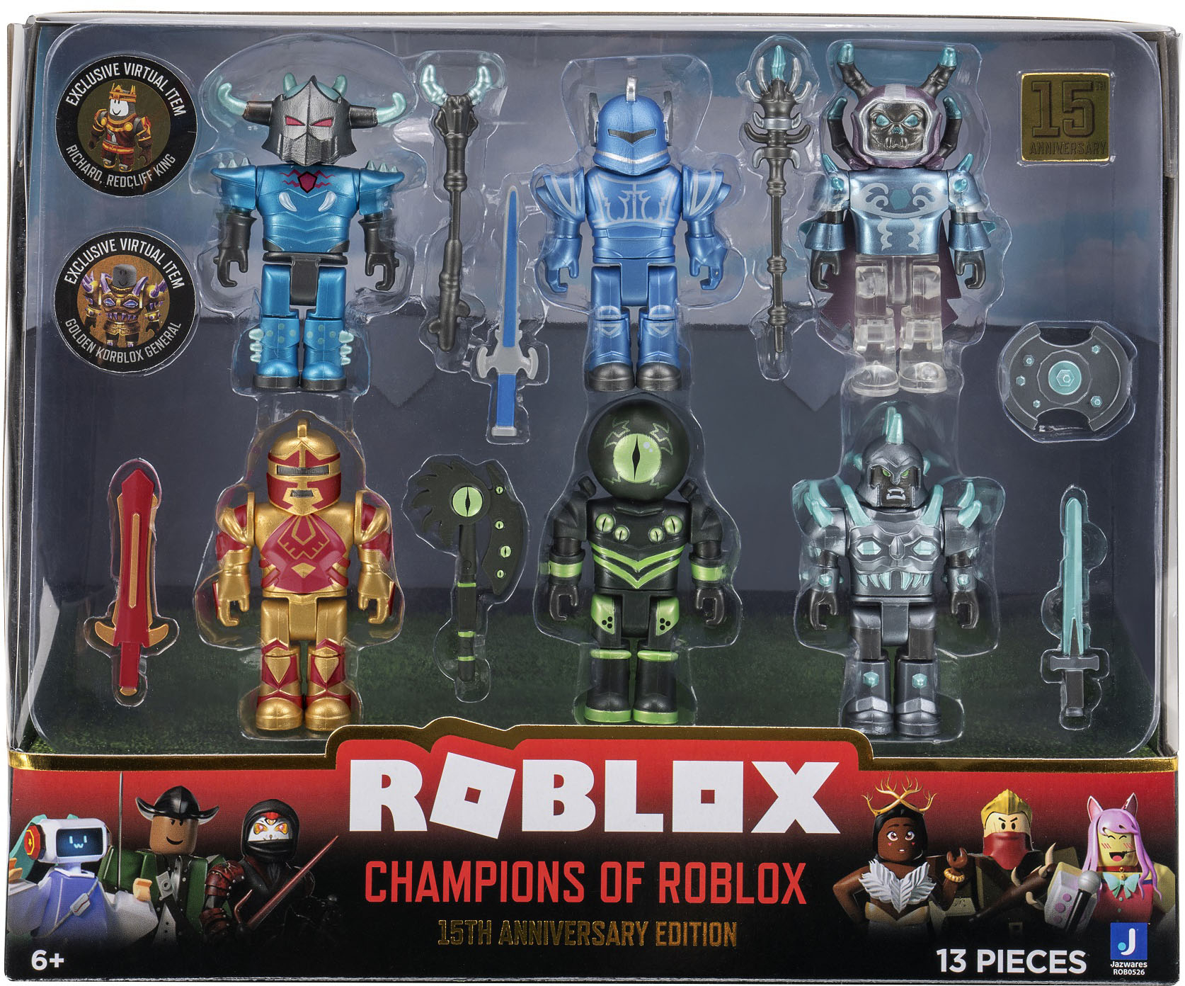 Jazwares - Roblox Action Collection Champions of Roblox 15th Anniversary Six Figure Pack