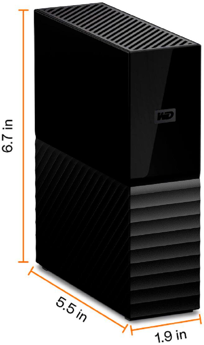 Angle. WD - My Book 14TB External USB 3.0 Hard Drive - Black.