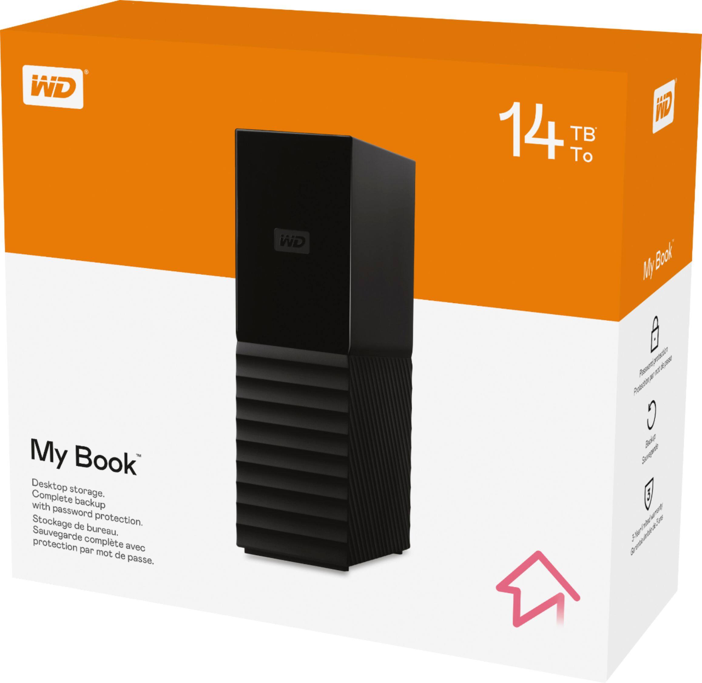 Alt View 18. WD - My Book 14TB External USB 3.0 Hard Drive - Black.