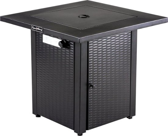 Front. Legacy Heating - 28-Inch Square Fire Table - Black.