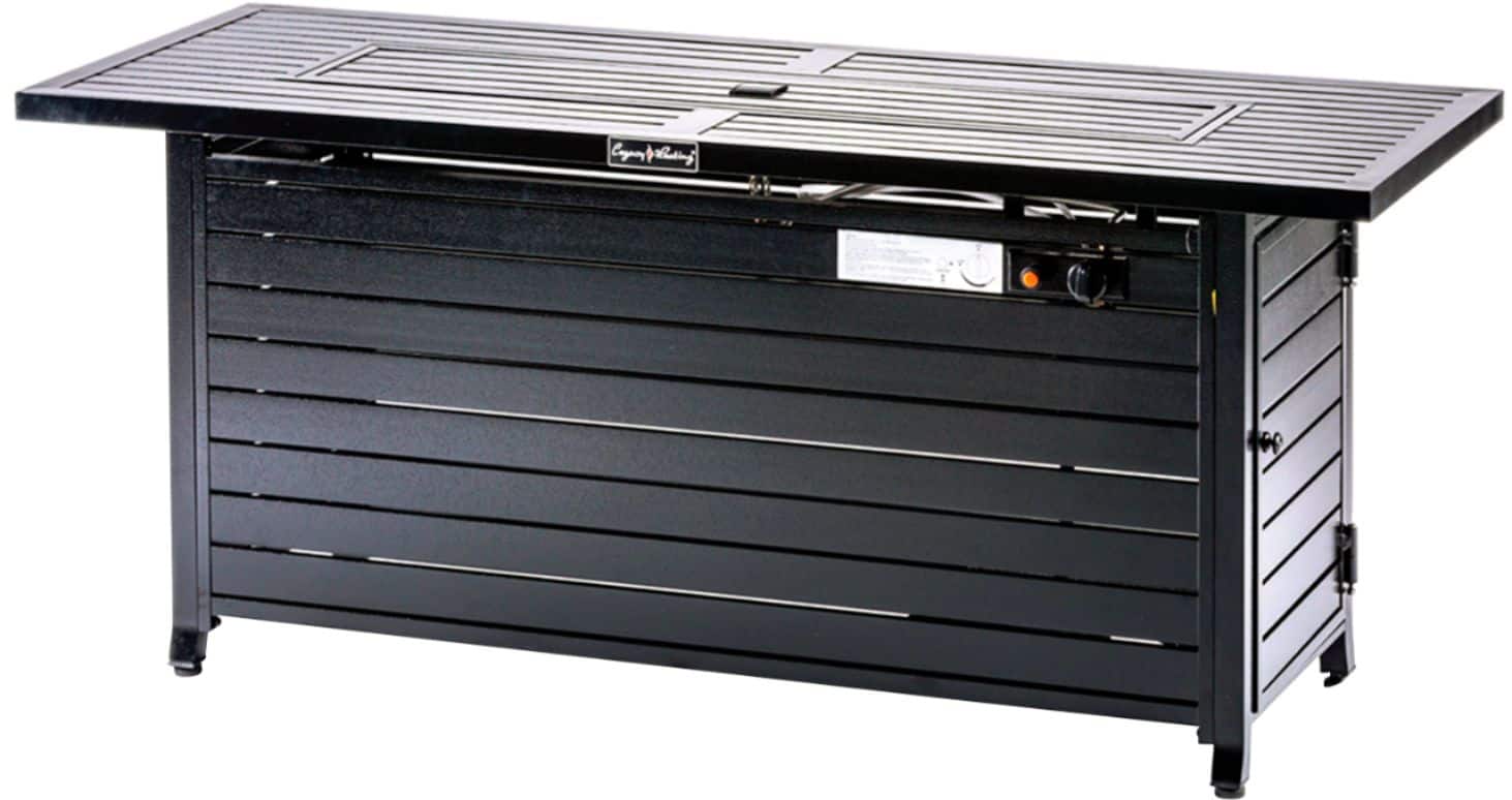 Alt View 12. Legacy Heating - Rectangular Fire Pit Table - Black.