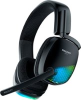 ROCCAT - Syn Pro Air Lightweight Wireless PC Gaming Headset with 3D Audio Surround Sound, RGB AIMO Lighting and 24-Hour Battery - Black - Front_Zoom