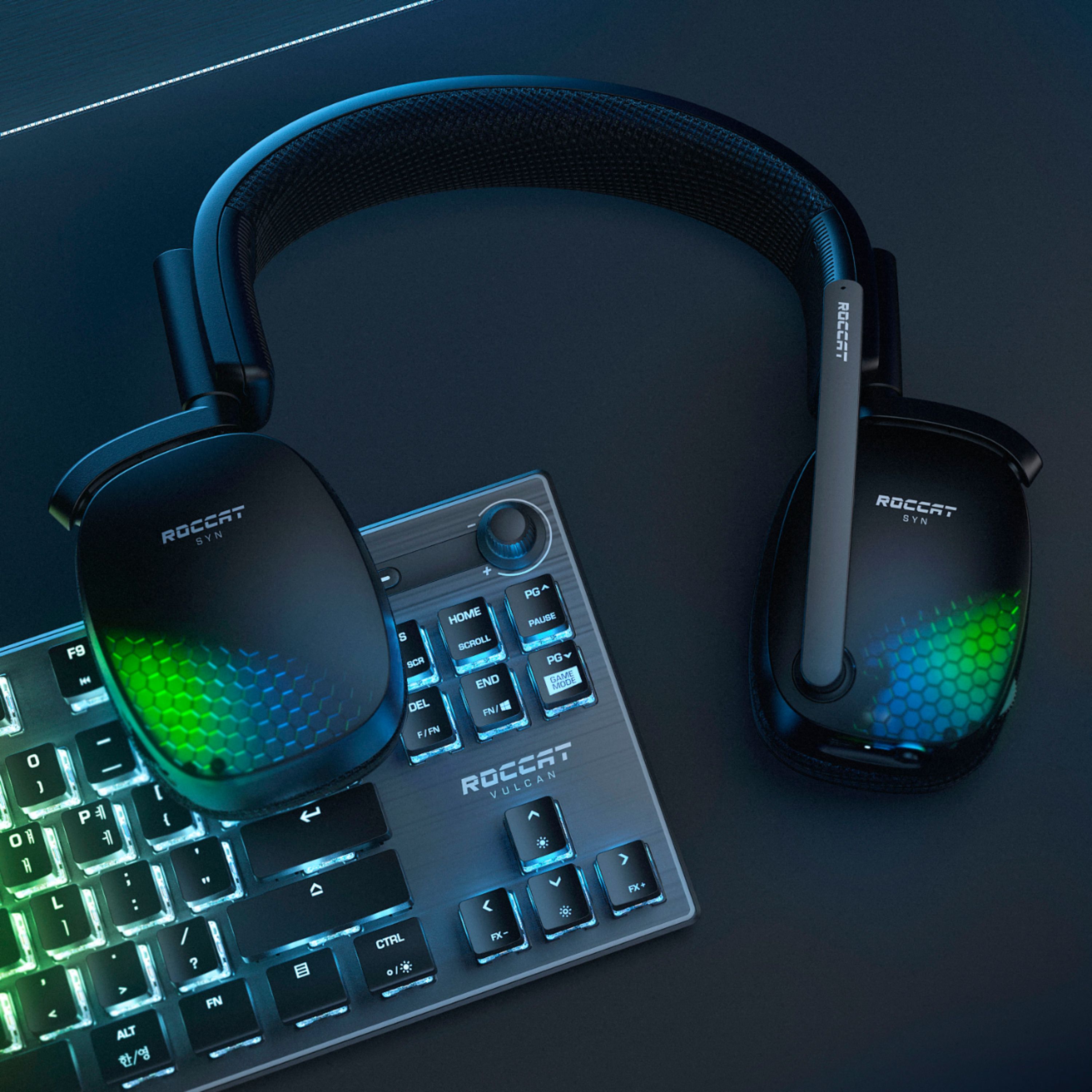 ROCCAT Syn Pro Air Wireless Lightweight PC Gaming Headset with 3D Audio Surround Sound and All-Day Battery Life RGB AIMO Lighting Black 