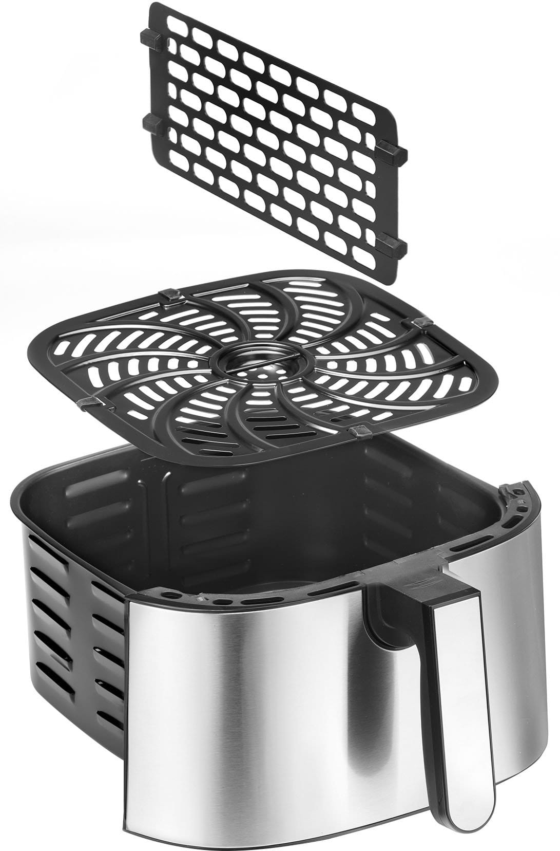 Alt View 11. Chefman - TurboFry Air Fryer, 8 Qt. Square Basket w/ Divider for Dual Cooking - Silver/Black.
