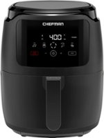 Chefman Family Size 5 Qt. Digital Air Fryer with 4 Cooking Presets - Black - Front_Zoom