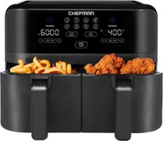 Chefman TurboFry  9 Qt. Digital Touch Dual Basket Air Fryer - Matte Black - Front_Zoom