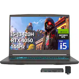 MSI - Thin 15 15.6" FHD Gaming Laptop,Intel i5-13420H,GeForce RTX 4050,64GB RAM,4TB SSD+256GB Dock Station,Win 11 - Gray