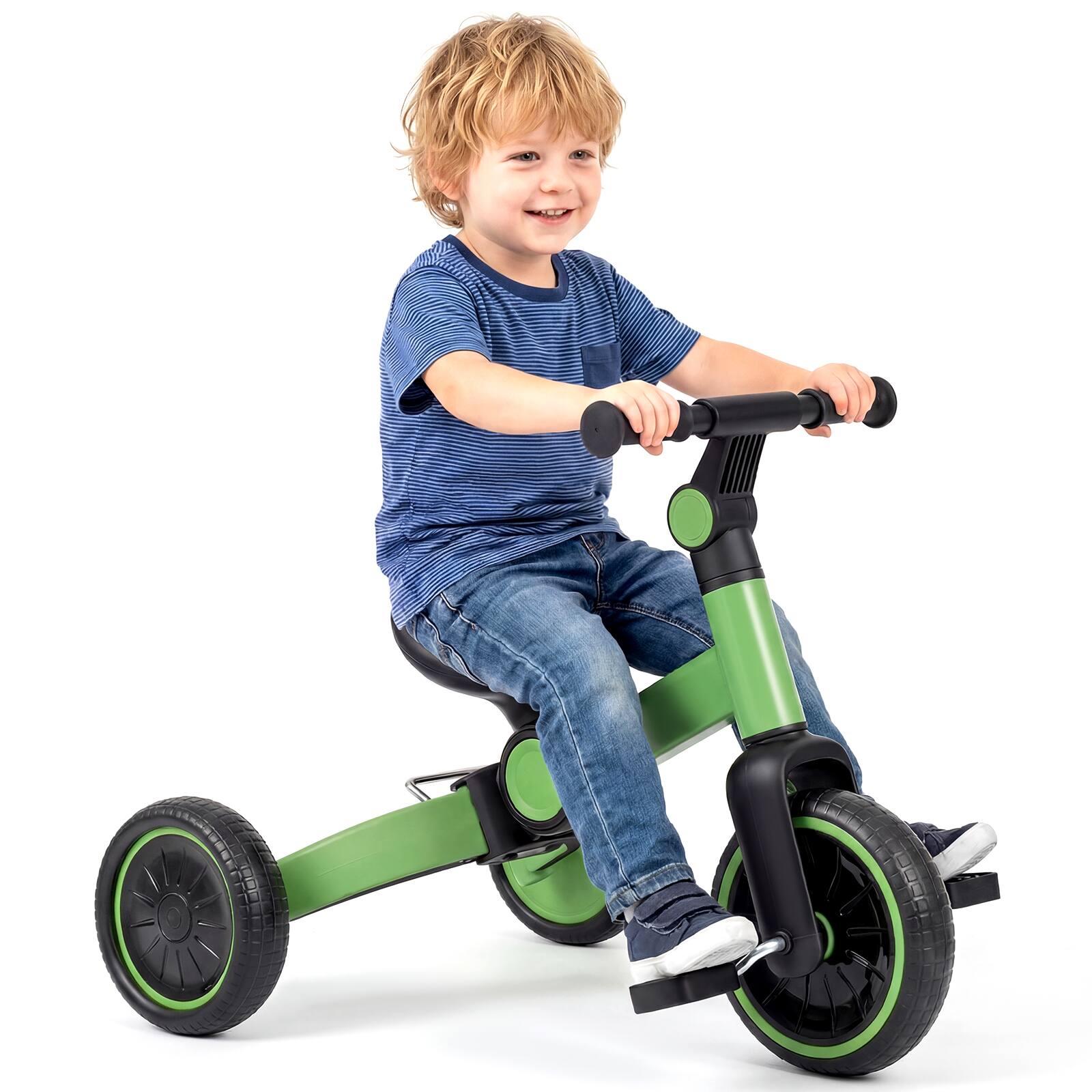 Alt View 9. Gymax - Gymax 5-In-1 Toddler Bike Kids Balance Bike w/ Removable Pedals Adjustable Handlebar Green - Green.