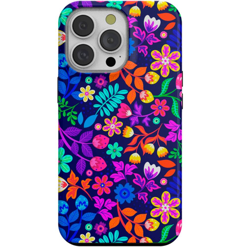Front. ArtsCase - StrongFit Designers Case for Apple iPhone 14 Pro Max - Blue Cute Flowers I.