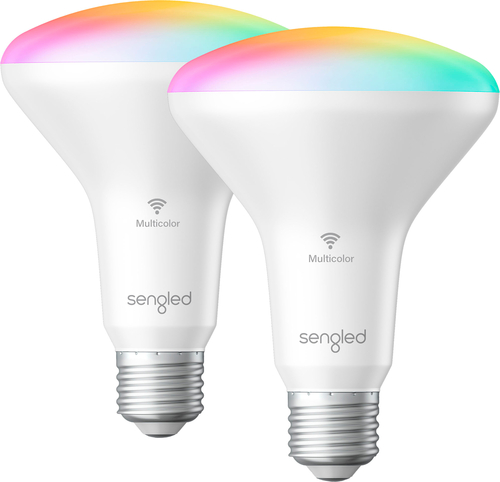 Sengled - Smart Wi-Fi LED Multicolor BR30 Bulb (2-Pack) - Multicolor