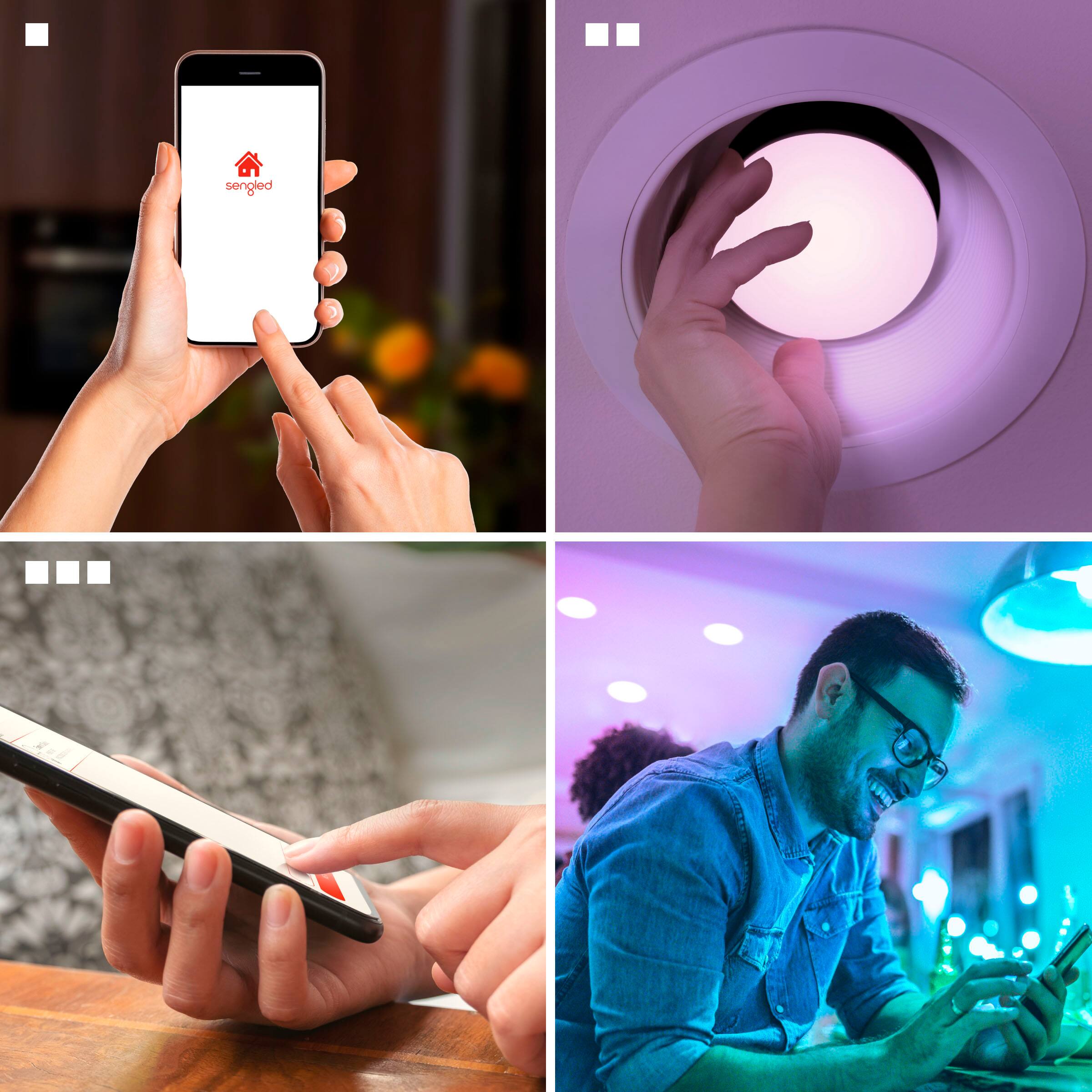 Alt View 11. Sengled - Smart BR30 LED Bulbs Wi-Fi Works with Amazon Alexa & Google Assistant (2-Pack) - Multicolor.