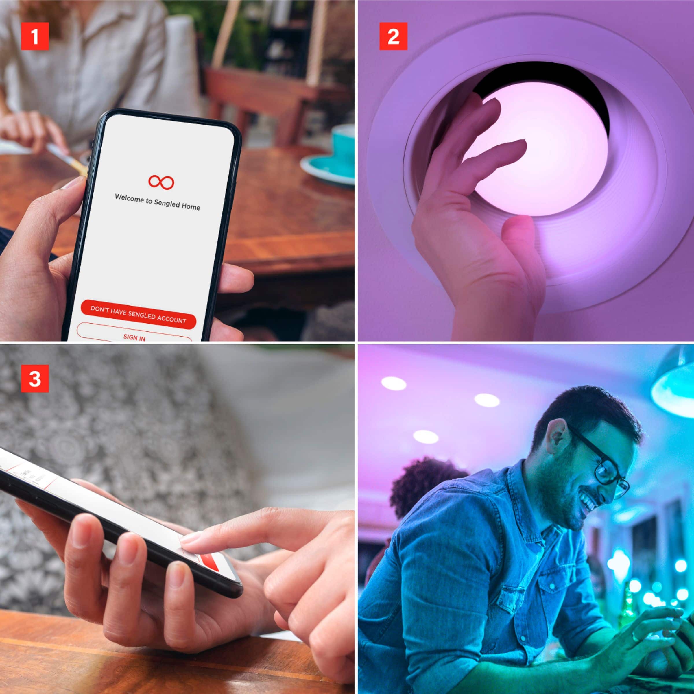 Alt View 12. Sengled - Smart BR30 LED Bulbs Wi-Fi Works with Amazon Alexa & Google Assistant (2-Pack) - Multicolor.