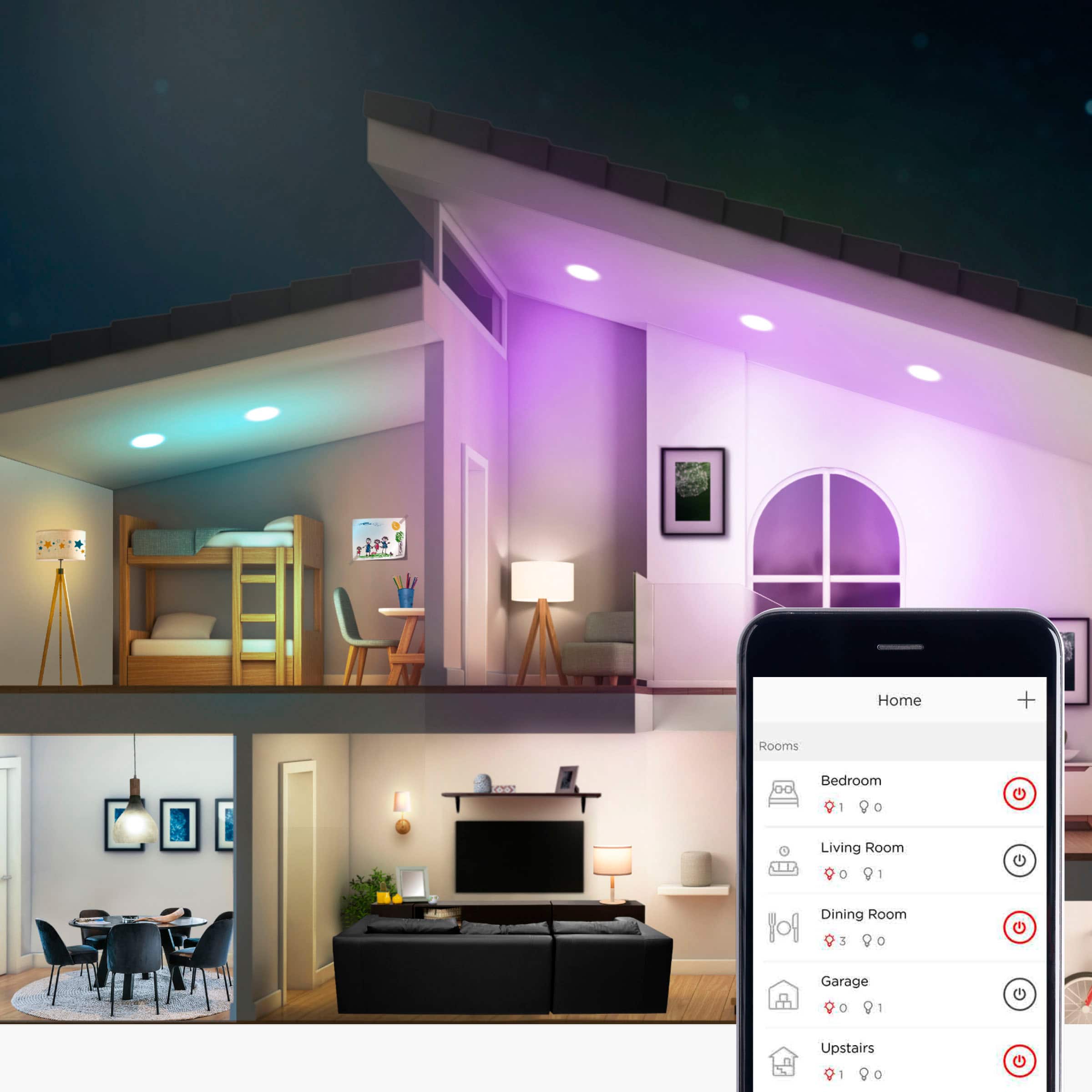 Alt View 13. Sengled - Smart BR30 LED Bulbs Wi-Fi Works with Amazon Alexa & Google Assistant (2-Pack) - Multicolor.