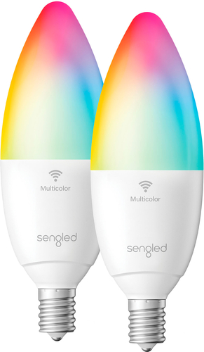 Sengled - Smart Wi-Fi LED Color Candle Bulb (2-Pack) - Multicolor