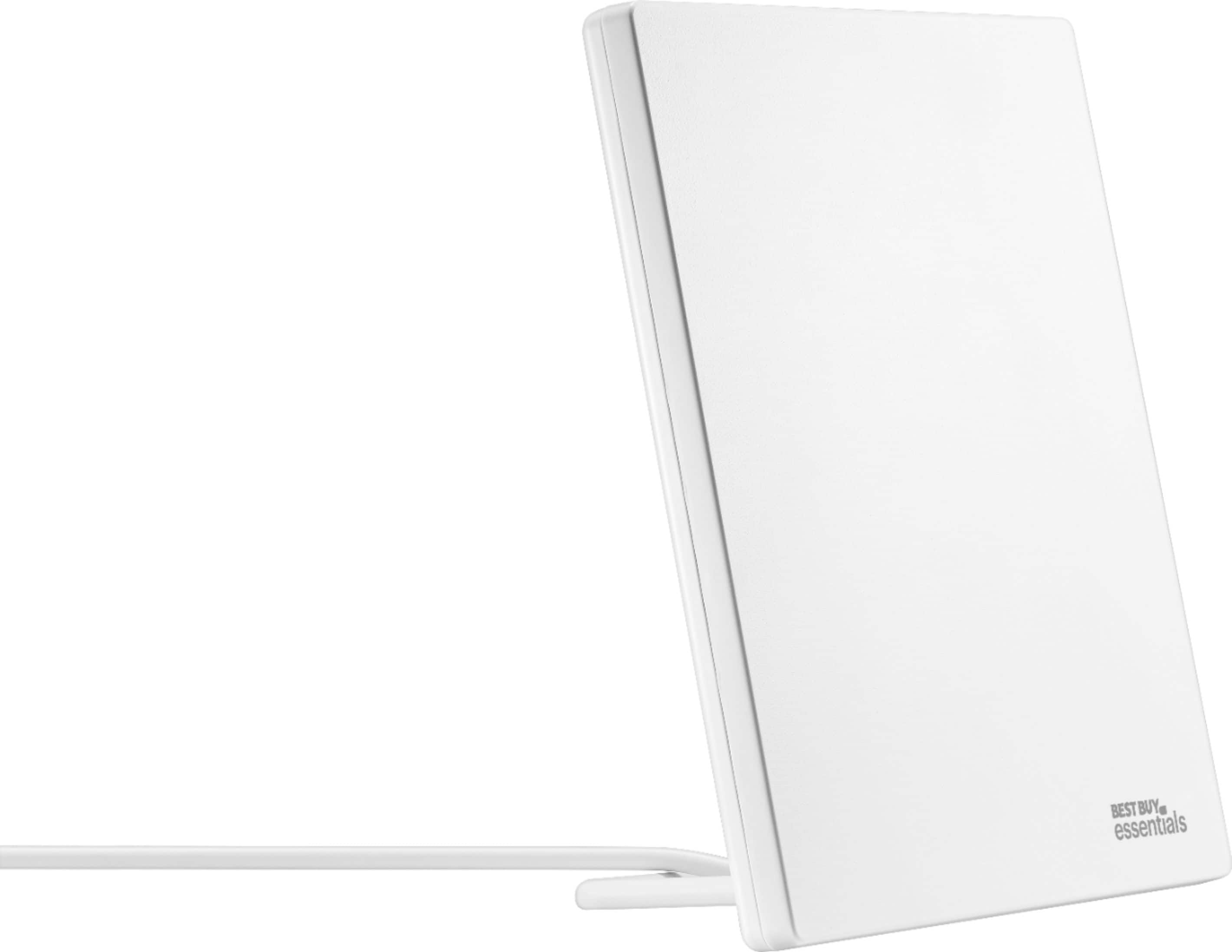 Best Buy essentials™ - Multidirectional Indoor HDTV Antenna - 30 Mile Range - Off-white - Angle_Zoom