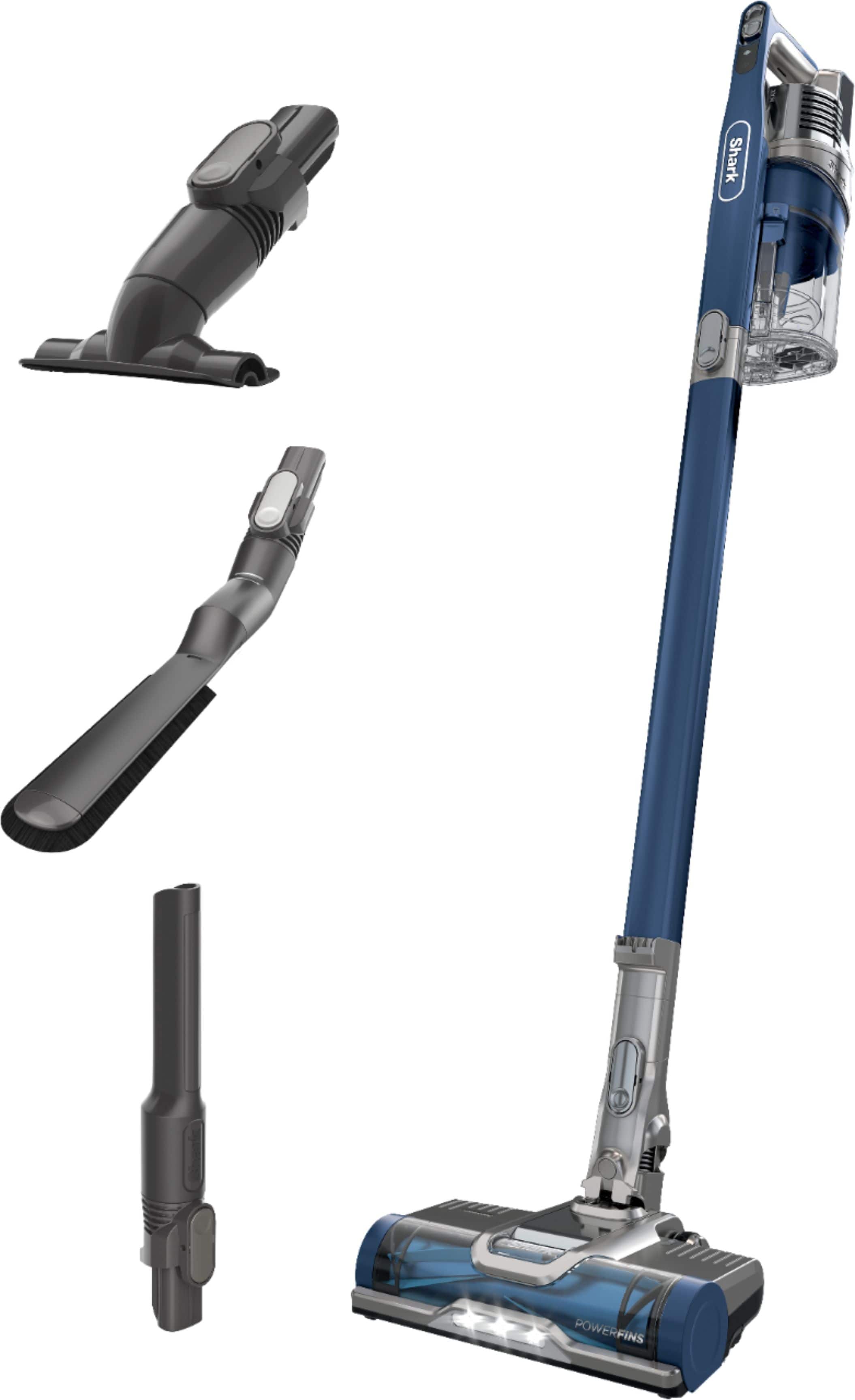 Angle. Shark - Cordless Pet Plus Stick Vacuum with Anti-Allergen Complete Seal & PowerFins, Self-Cleaning Brushroll - Blue.