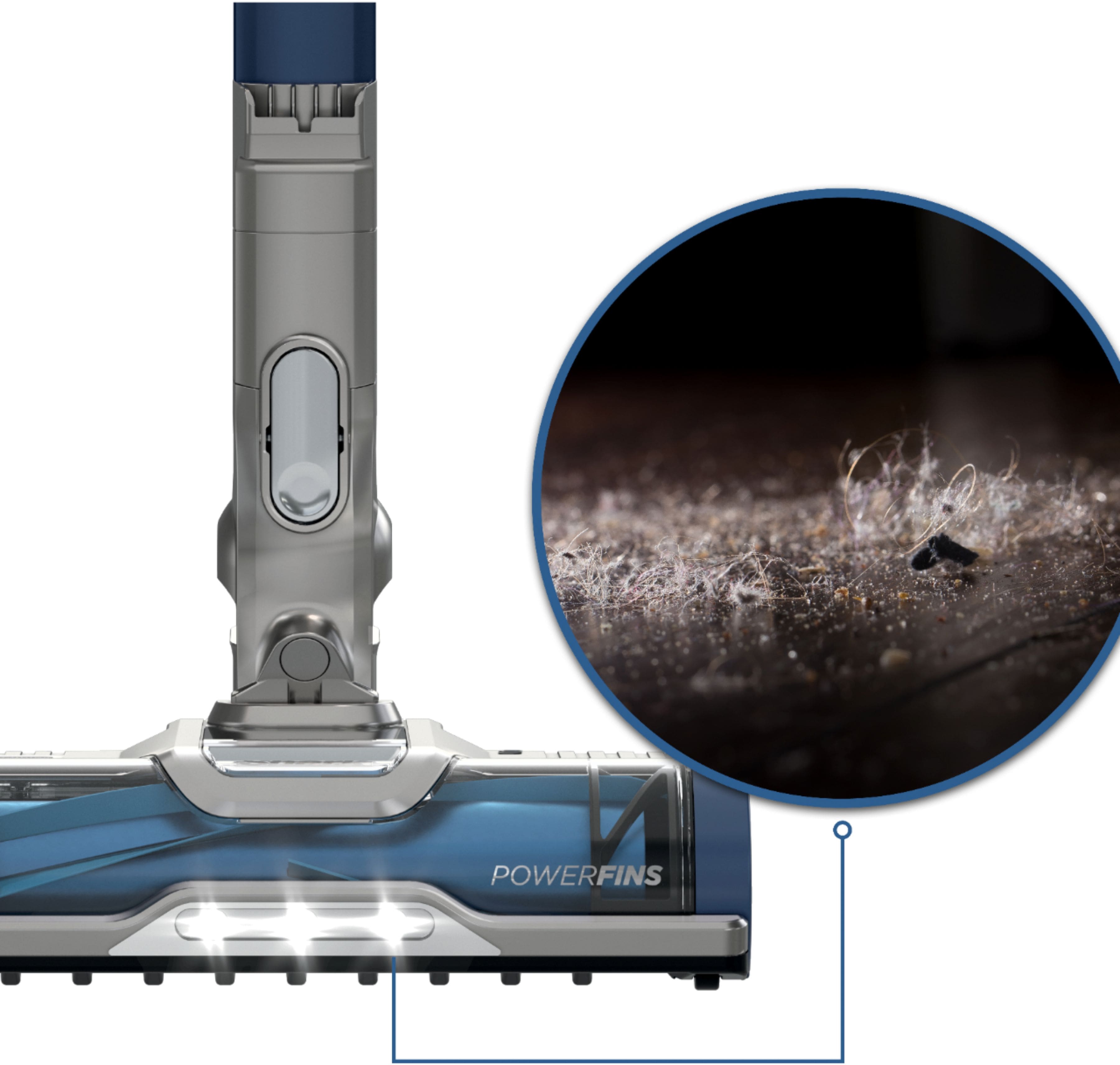 Alt View 12. Shark - Cordless Pet Plus Stick Vacuum with Anti-Allergen Complete Seal & PowerFins, Self-Cleaning Brushroll - Blue.