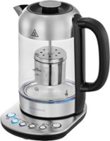 Insignia™ - 1.7 L Electric Glass Kettle with Tea Infuser - Clear/Stainless Stell - Front_Zoom
