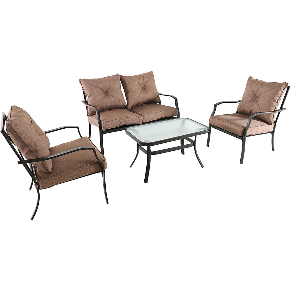 Best Buy Hanover Palm Bay 4Piece Patio Set Steel/Tan PALMBAY4PCTAN