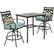 Angle. Hanover - Montclair 3-Piece High-Dining Set with 2 Swivel Chairs and a 33-Inch Square Table - Ocean Blue/Brown.