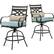 Alt View 14. Hanover - Montclair 3-Piece High-Dining Set with 2 Swivel Chairs and a 33-Inch Square Table - Ocean Blue/Brown.
