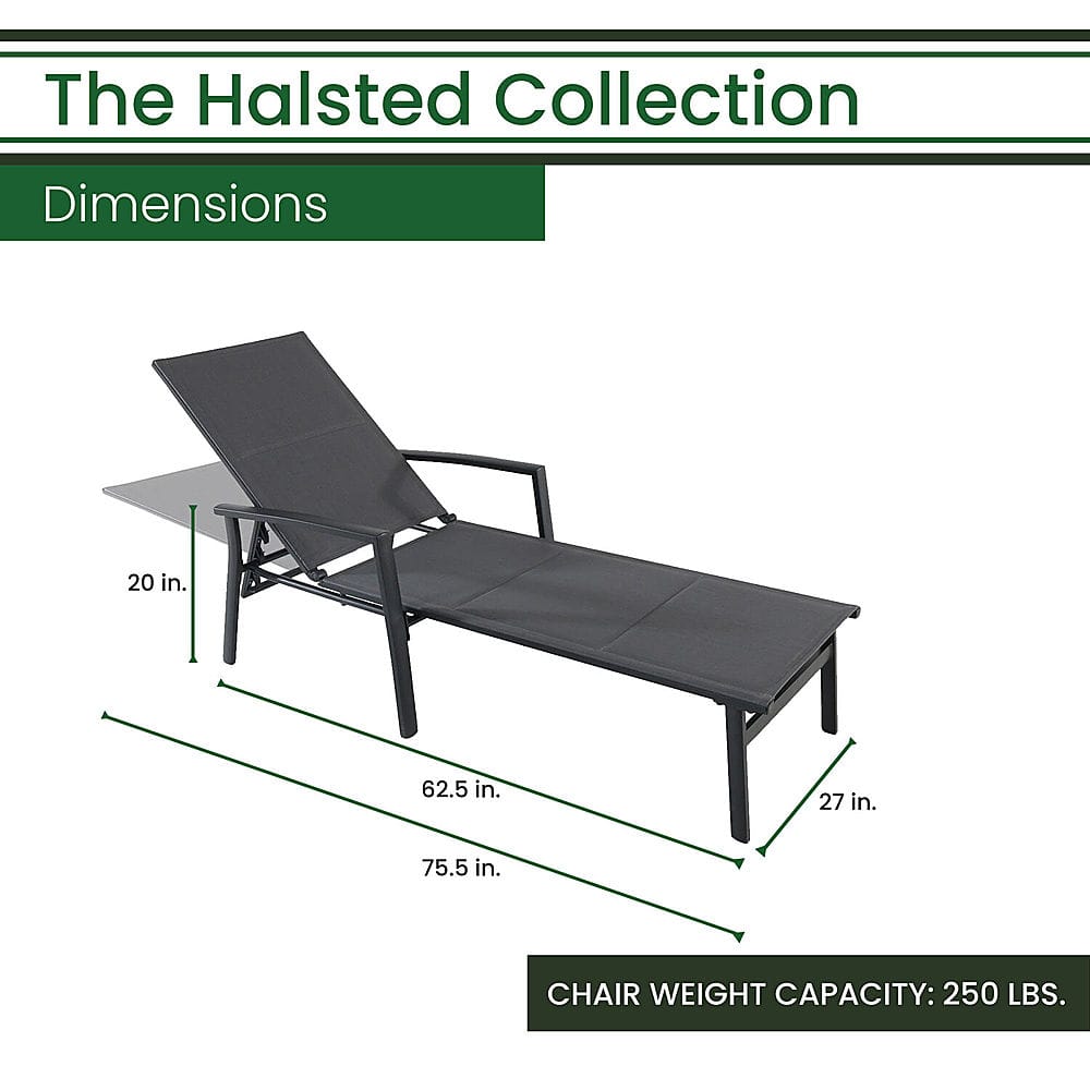 Left View: Yardbird® - Langdon/Waverly Chaise Lounge - Shale