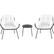 Alt View 11. Mod Furniture - Mod Furniture Bali 3-Piece Chat Set with Plush 4-Sided Cushions in White - Steel/White.
