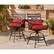 Angle. Hanover - Montclair 3-Piece High-Dining Set with 2 Swivel Chairs and a 33-Inch Square Table - Chili Red/Brown.