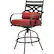 Alt View 17. Hanover - Montclair 3-Piece High-Dining Set with 2 Swivel Chairs and a 33-Inch Square Table - Chili Red/Brown.