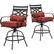 Alt View 18. Hanover - Montclair 3-Piece High-Dining Set with 2 Swivel Chairs and a 33-Inch Square Table - Chili Red/Brown.