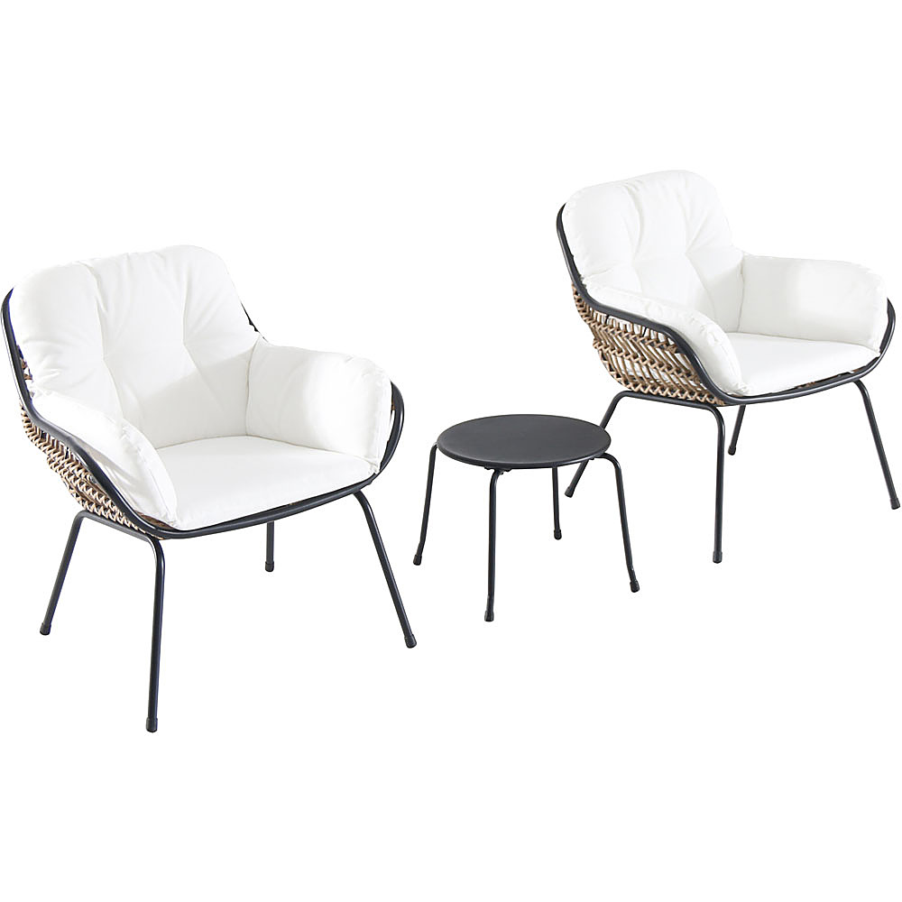 Hanover - Naya 3-Piece Chat Set with Cushions - Steel/White