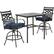 Angle. Hanover - Montclair 3-Piece High-Dining Set with 2 Swivel Chairs and a 33-Inch Square Table - Navy/Brown.