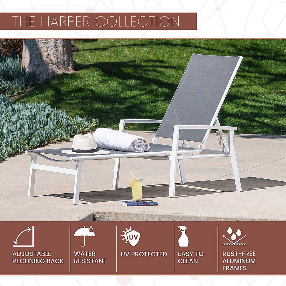 Angle View: Mod Furniture - Harper Sling Chaise - White/Gray