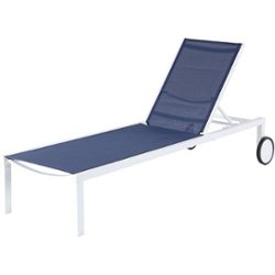 Mod Furniture - Peyton Sling Armless Chaise Lounge - White/Navy - Front_Zoom