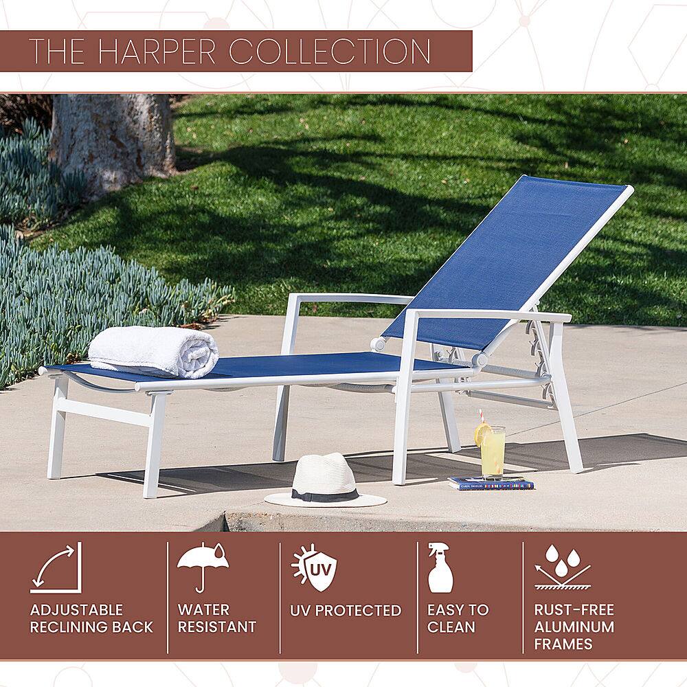 Angle View: Mod Furniture - Harper Sling Chaise - White/Navy