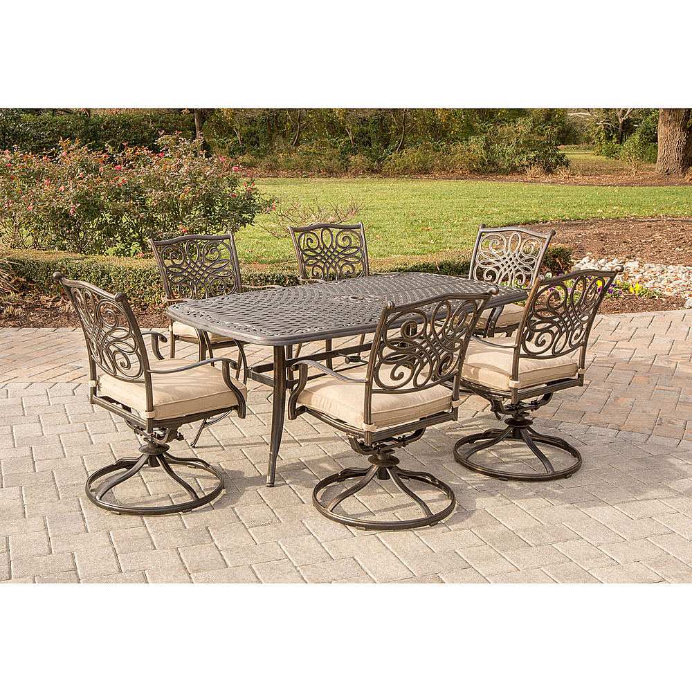 Hanover Traditions 7 Piece Dining Set, Extra Large Outdoor Dining Chairs