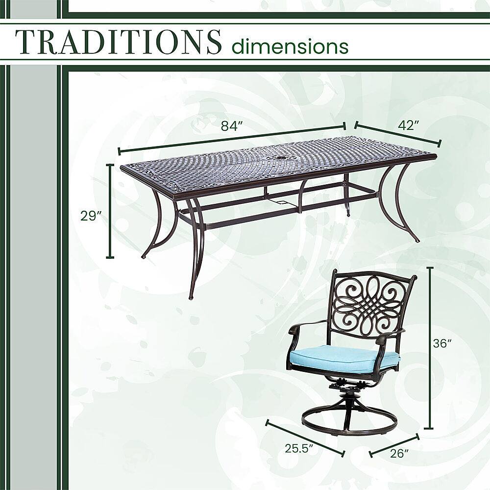 Left View: Hanover - Traditions 9-Piece Dining Set - Cast/Blue