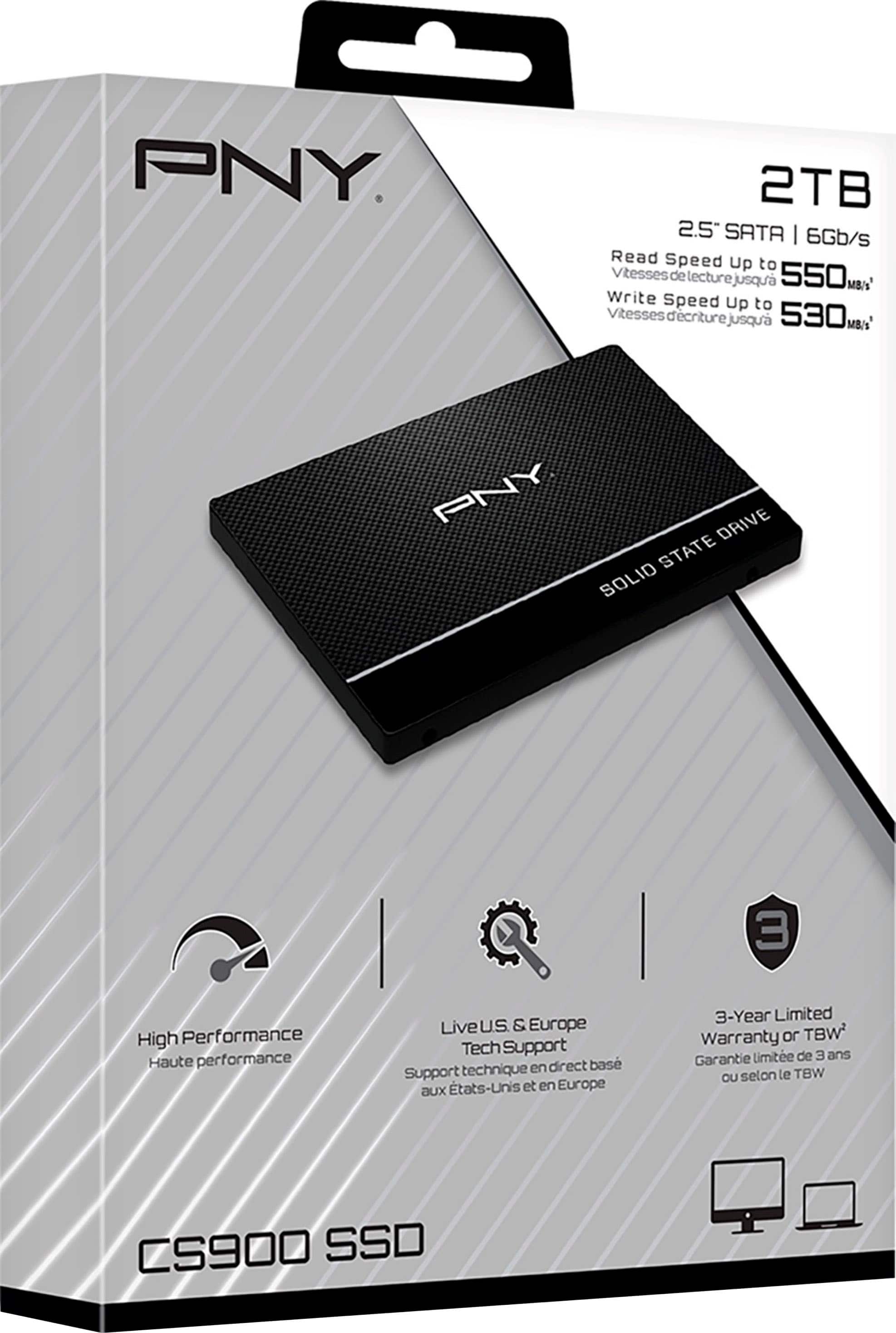 Alt View 21. PNY - CS900 2TB Internal SSD SATA - Black.