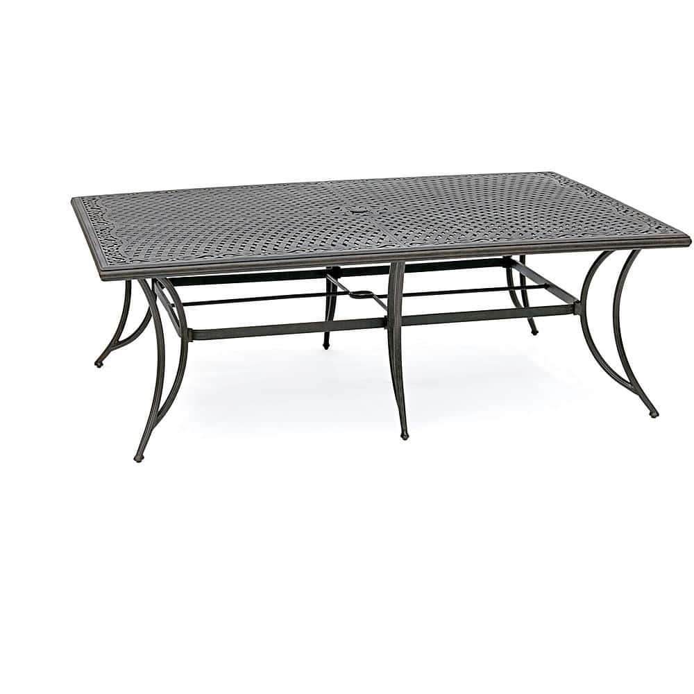 Left View: Hanover - Manor 11-Piece Dining Set with 10 Swivel Rockers and an Extra-Large 60" x 84" Cast-Top Dining Table - Tile/Sling